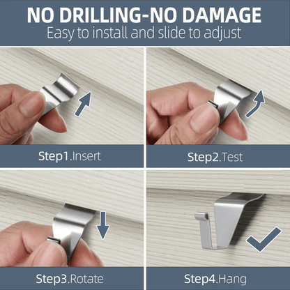 Premium Stainless Steel Siding Hooks: Easy No-Hole Decorating