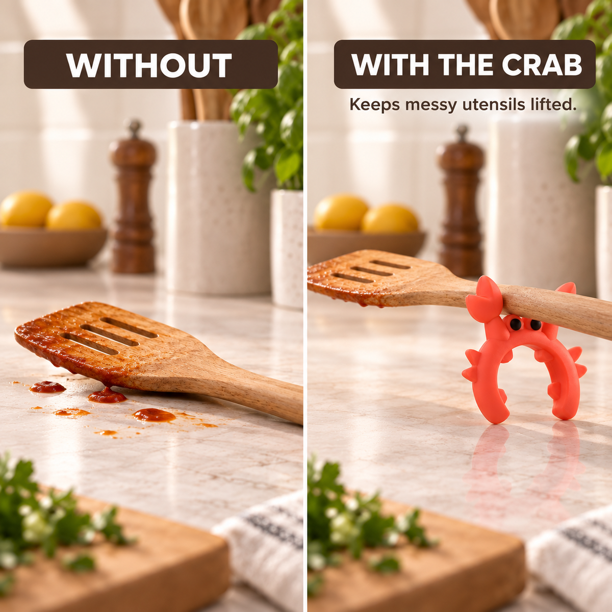 🦀 2-in-1 Crab Pot Clip – Utensil Rest & Boil-Over Guar