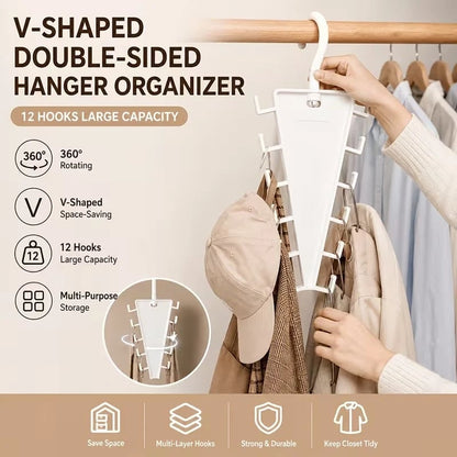 🔥 50% OFF 360° Rotating 12-Hook Organizer Hanger – Closet Space Saver