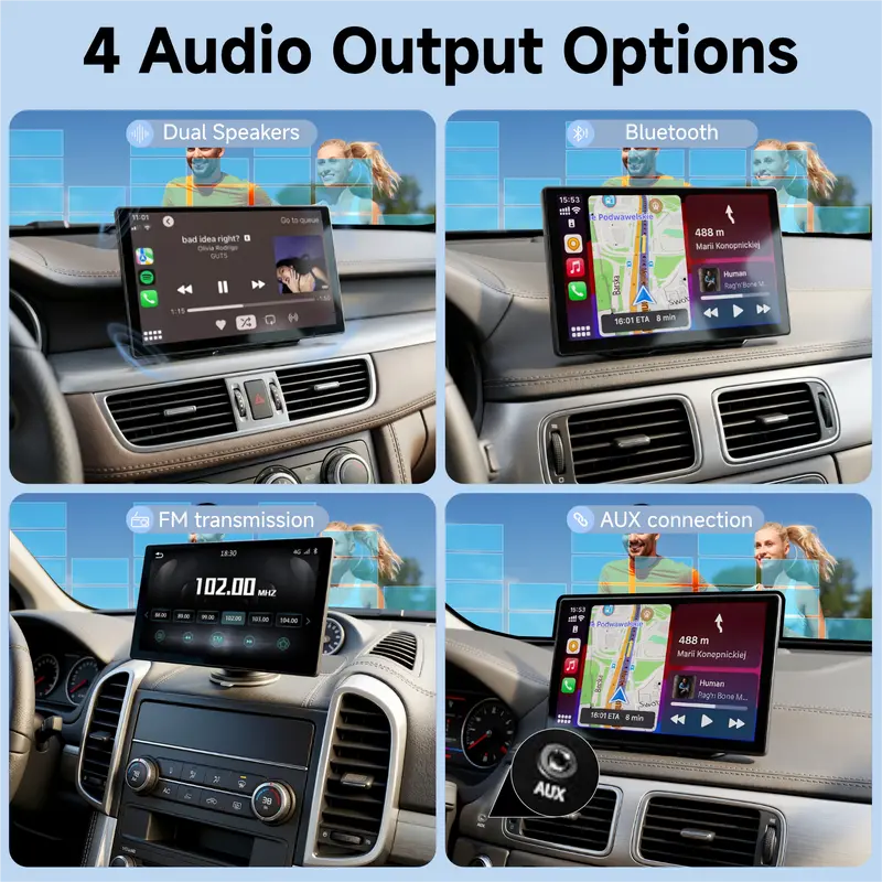 【Tool Upgrade】 2026 9-Inch Wireless CarPlay|Portable touchscreen supporting GPS