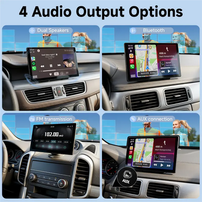 【Tool Upgrade】 2026 9-Inch Wireless CarPlay|Portable touchscreen supporting GPS