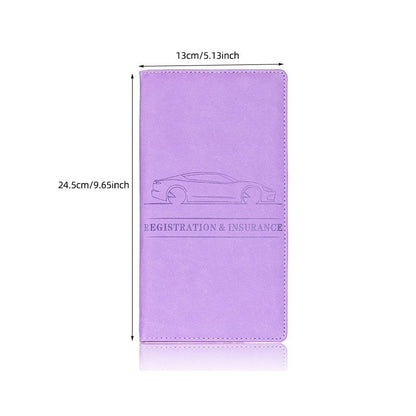 🌟 Premium Suede-Feel Vehicle Document Organizer | Magnetic Closure Wallet