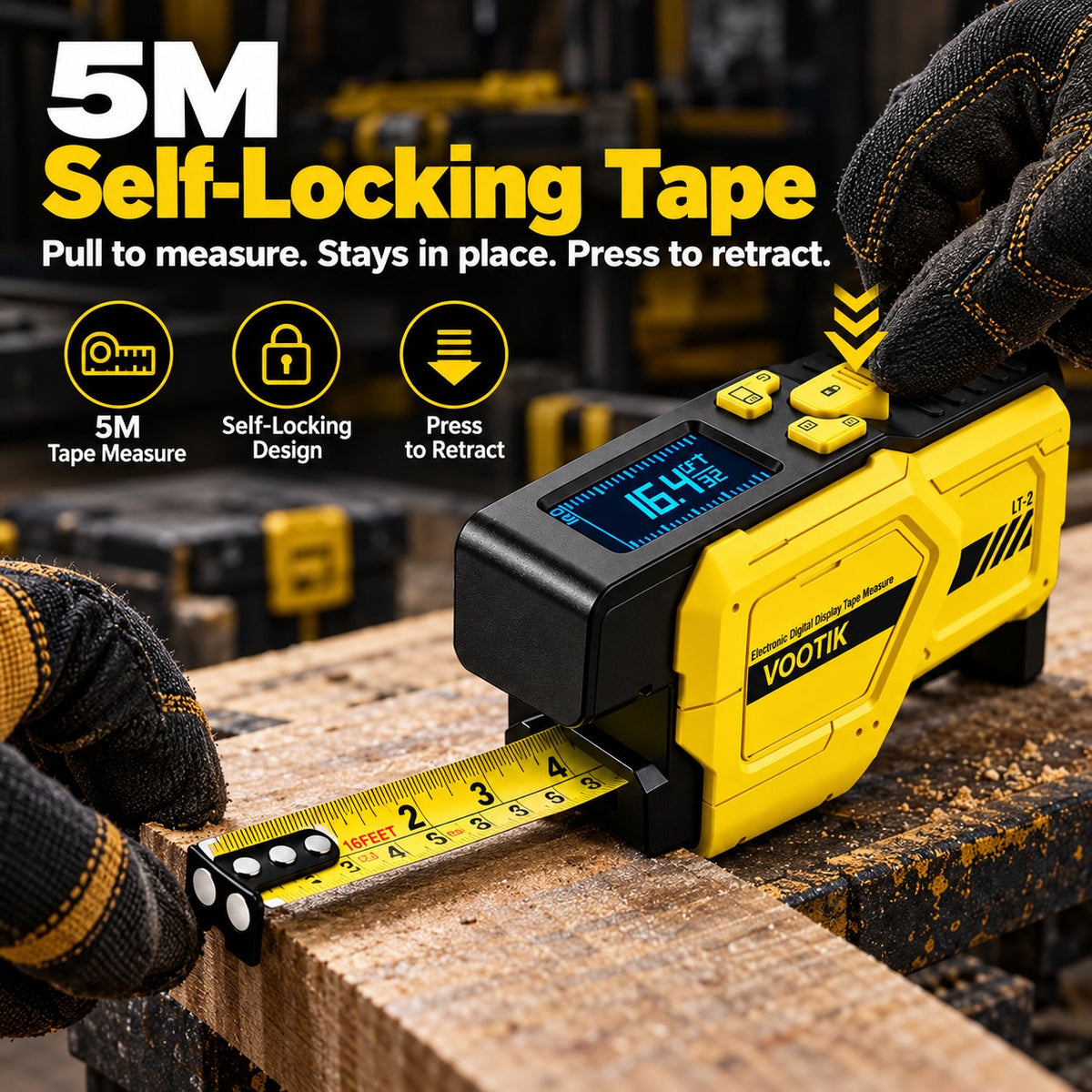 📏 3-in-1 Digital Laser Tape Measure