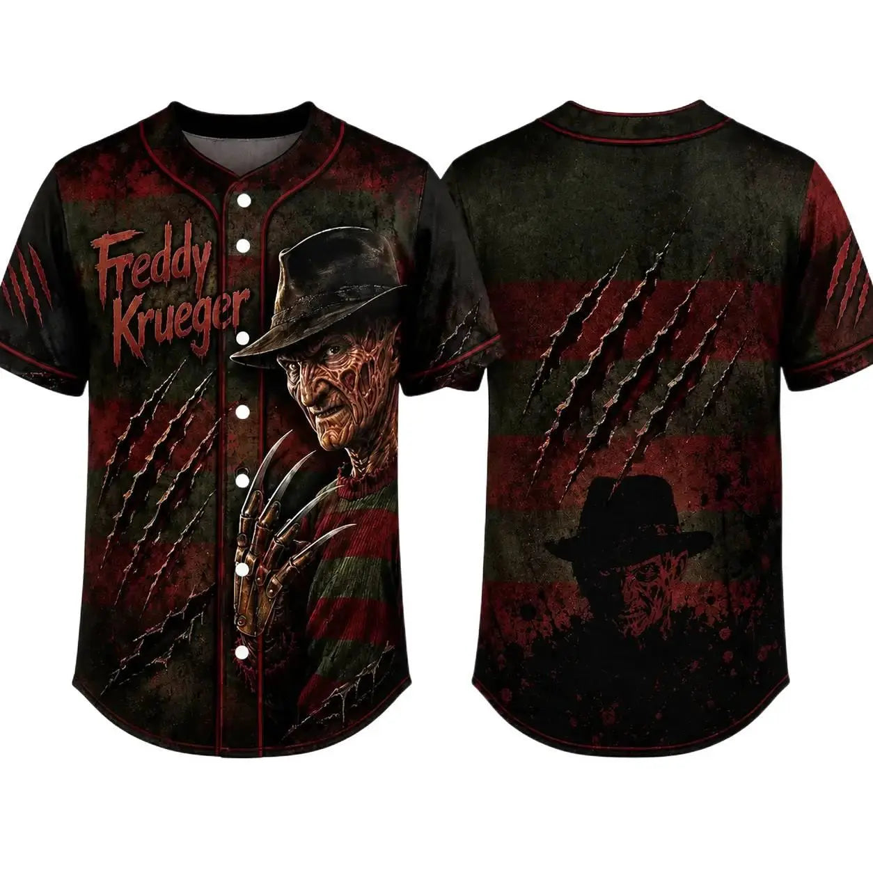 Horror Slasher Baseball Jersey, Classic Horror Movie Characters Shirt, Spooky Squad Halloween Uniform, Halloween party costumes, Halloween Gifts
