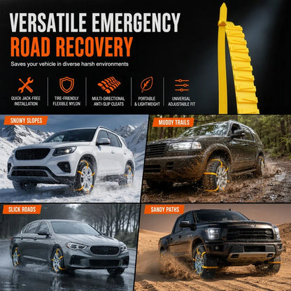 Universal Car Snow Chains Thickened Anti-Slip Tire Cable Ties for SUVs Sedans and Winter Driving