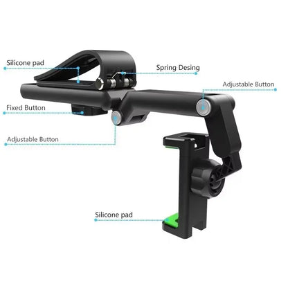Car Phone Mount - Long Adjustable Arm, 360° Rotatable Anti-Scratch Secure Clamp