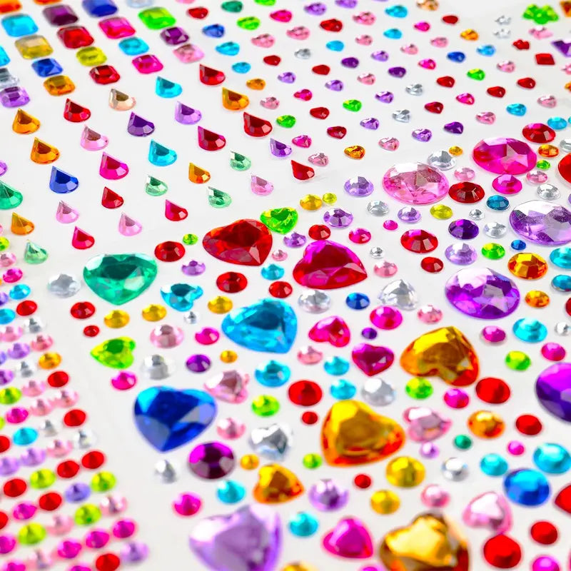 3500pcs Glossy Self-Adhesive Gem Stickers Bedazzling Kit