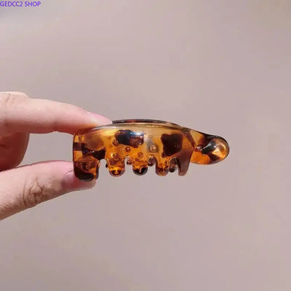 2026 New 4Pcs Mini Leopard Print Banana Hair Clips