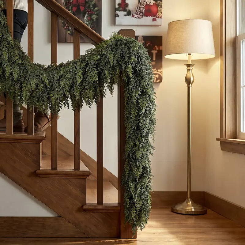 6FT PE Material Real Touch Classic Evergreen Artificial Cedar Garland