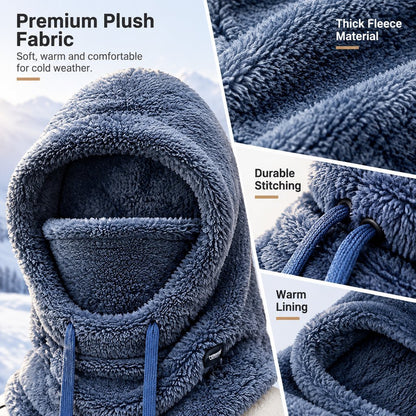 🎉2026 Women's Fleece Hooded Winter Cycling Mask and Hat for Cold Weather