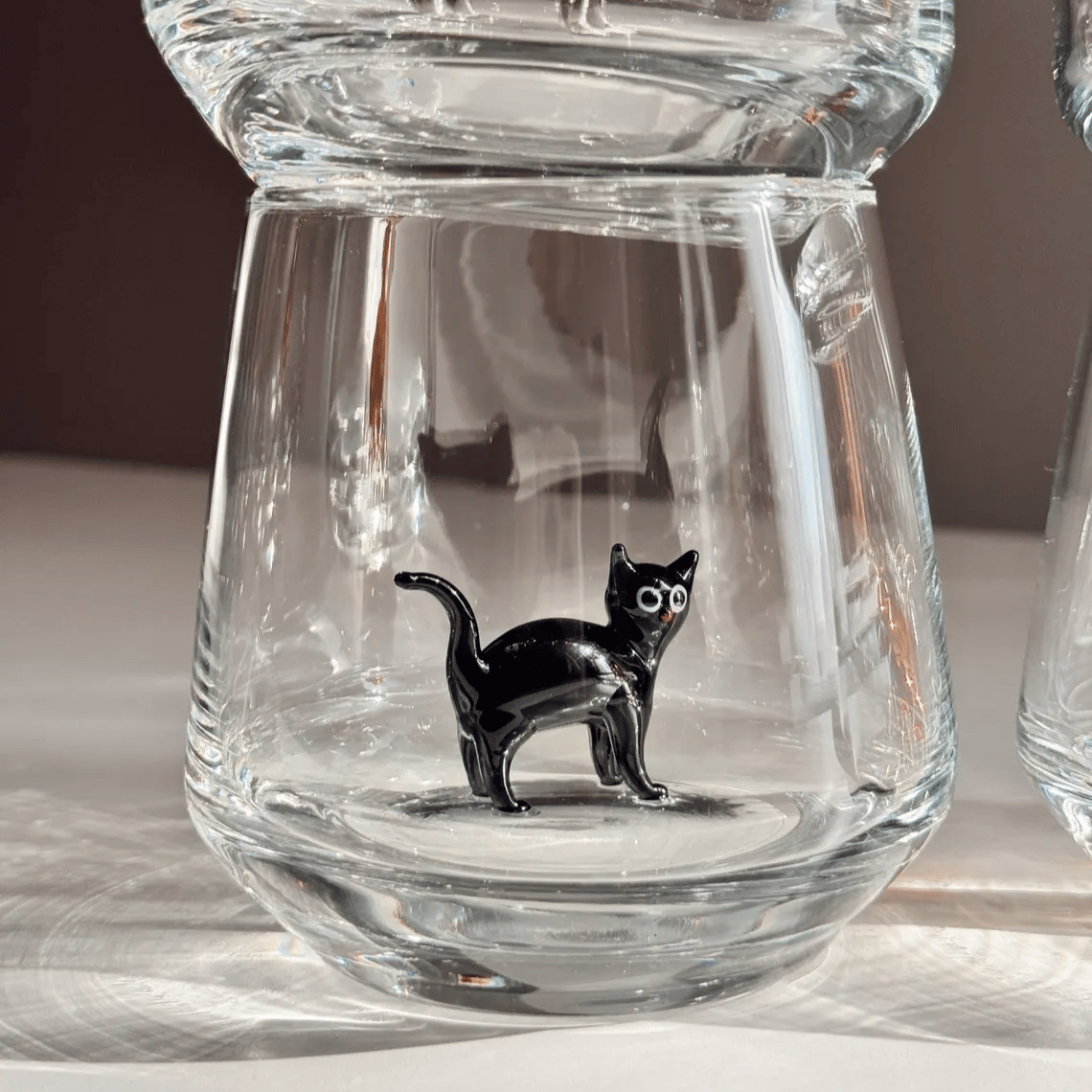🐱 Handmade Murano-Style Cat Wine Glass – Whimsical Art Glass for Cat Lovers 🍷✨