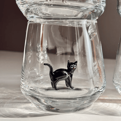 🐱 Handmade Murano-Style Cat Wine Glass – Whimsical Art Glass for Cat Lovers 🍷✨