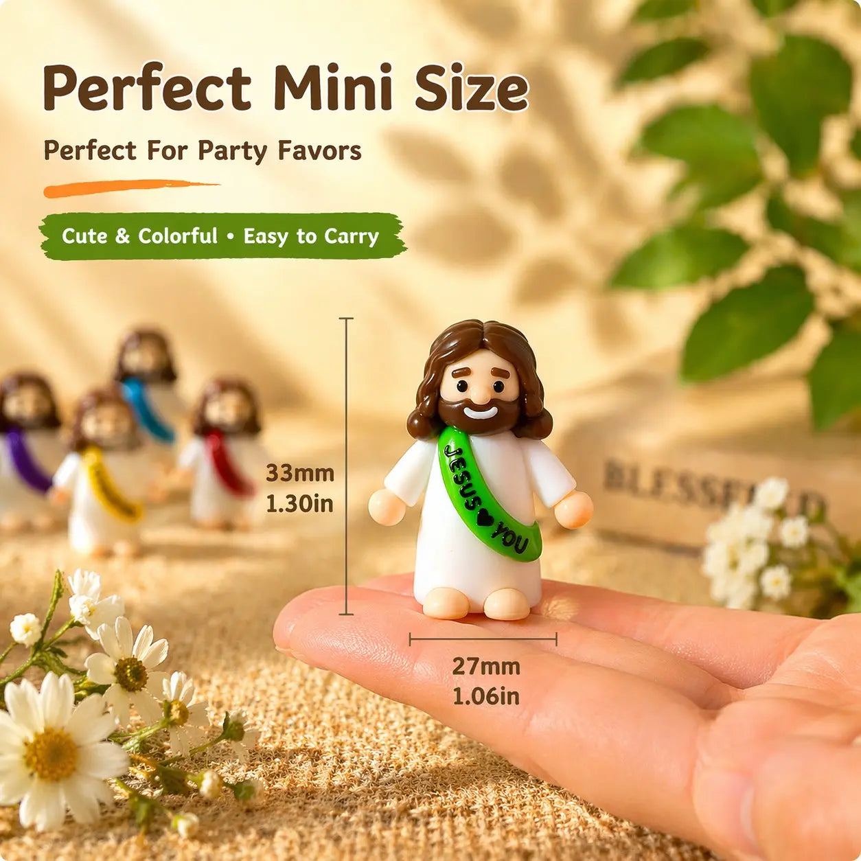 30 Pcs Colorful Mini Jesus Rubber Figurines