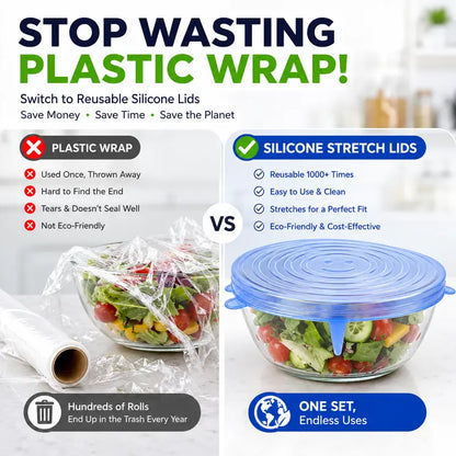 6 Pack Silicone Stretch Lids