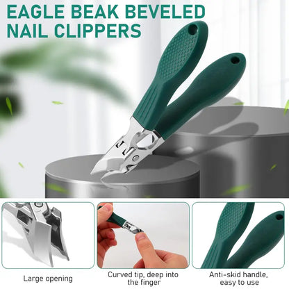 Sharp Eagle Bevel Slant Nail Clippers 3 Pack, Beveled Edge Toe & Finger Nail Trimmers