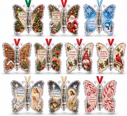 🦋💵 Christmas Cash Gift Butterfly Ornament – Holiday Money Holder Keepsake 🎄✨