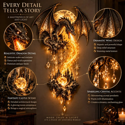 🎉  49% OFF – 🐉 Dragonfire Moonlight Wall Lamp | Enchanted Fantasy Castle Decor 🌙