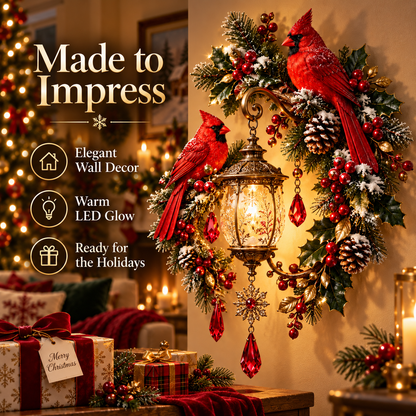 🔥😍Cardinal Lantern Wall Decor – A Warm Holiday Glow