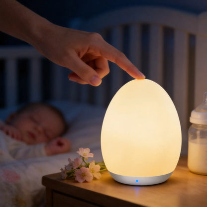 🌈 50% OFF 7-Color RGB Egg Night Light – Tap Control, Stepless Dimming & USB Rechargeable