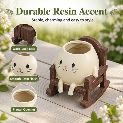 🐱 Potted Cat Swing Rocking Chair Ornament