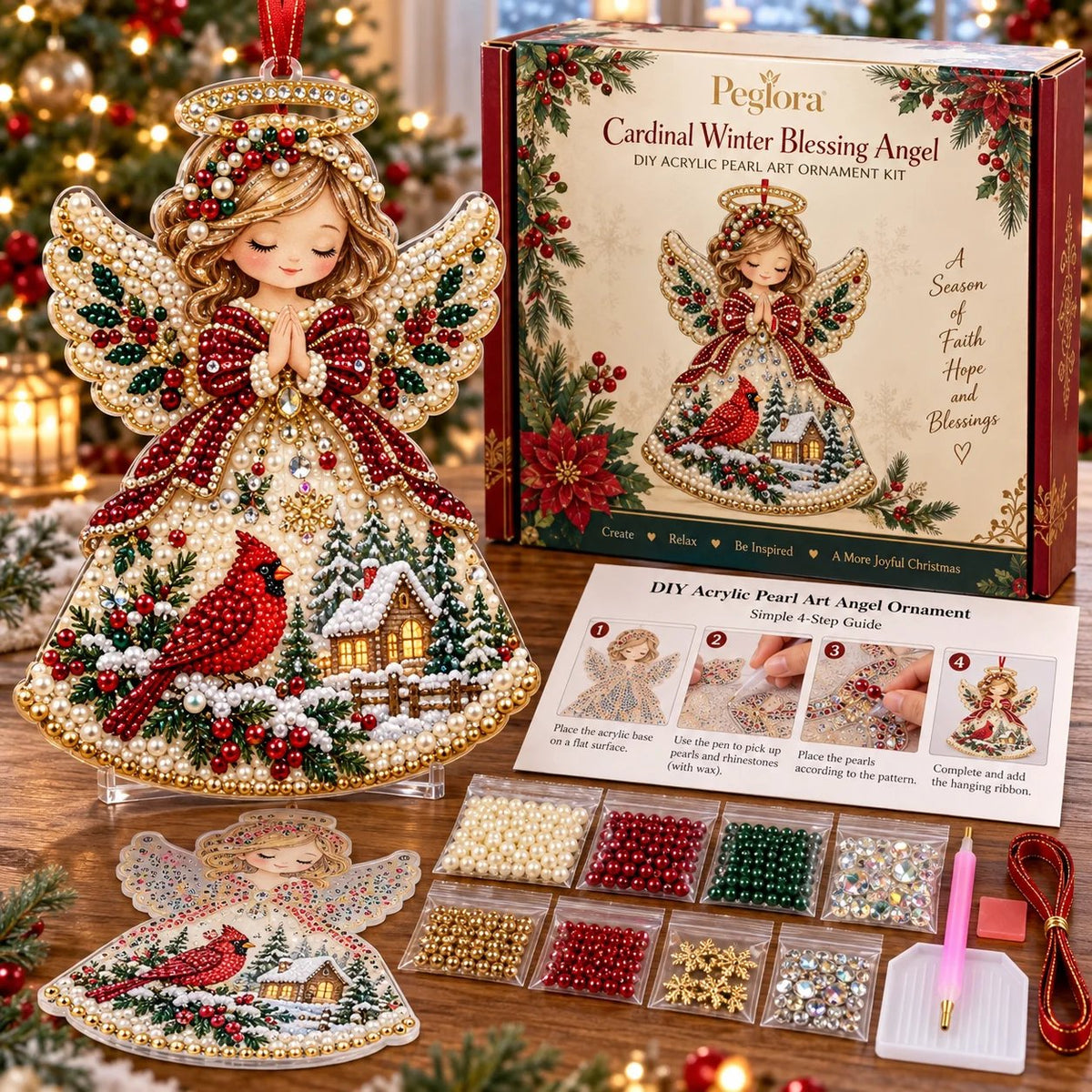 🔥Last Day 49% OFF - 👼✨ DIY Pearl Art Christmas Angel Ornament Kit