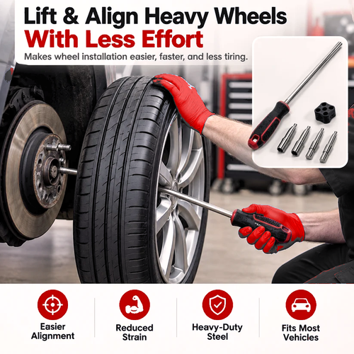 🔧 Heavy Wheel Fitting Tool – Hub Positioning & Tire Mounting Assistant