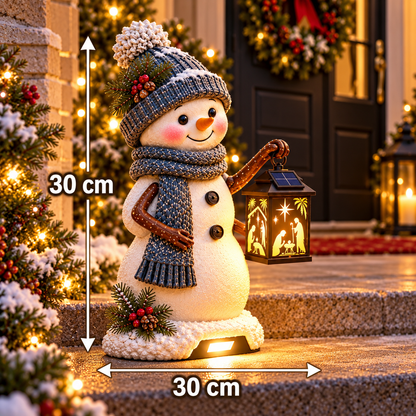 ⛄✨ Snowman Nativity Glow™ – Solar Christmas Step Light with Holy Family Projection 🎄✝️