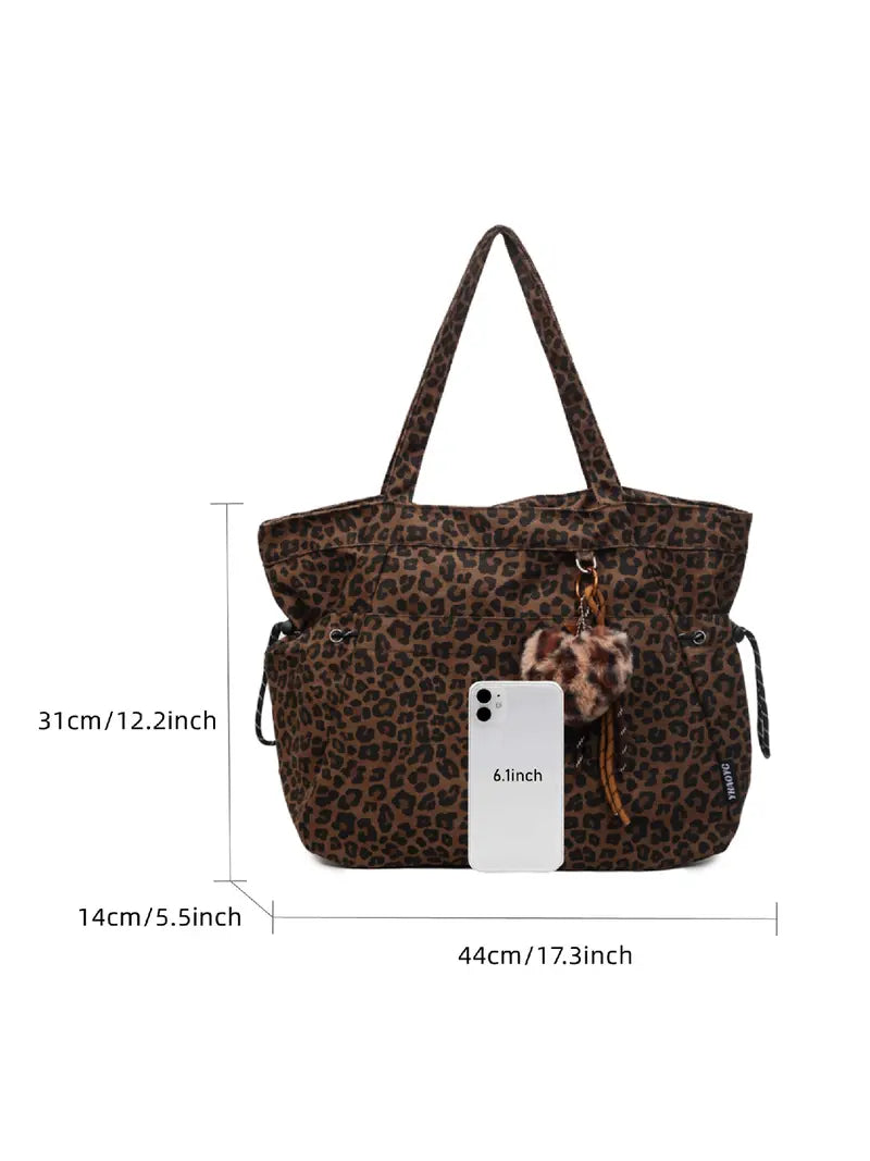Leopard Print Plush Pendant Bag