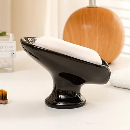 🎉 Ceramic Self-Draining Leaf Soap Dish