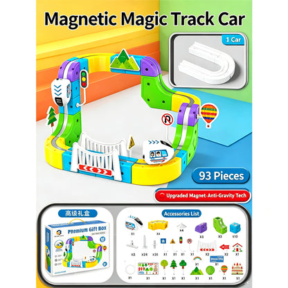 ⏰Electric Train Set 3D Magic Flexible Race Track for Kids 3-8 Years Old, Anti-Gravity STEM Toy
