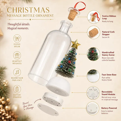 Recordable Christmas Message in a Bottle Ornament