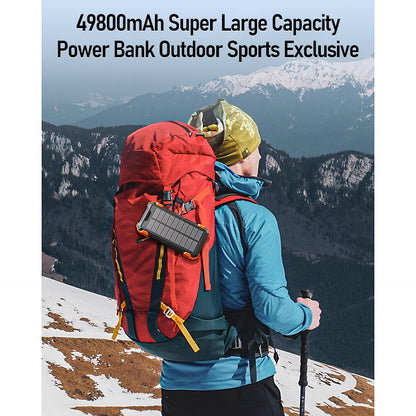 2026 Must-Have: Massive Capacity Power Bank for Emergency & Survival（49800mAh Solar Charger Power Bank with 4 Cables）