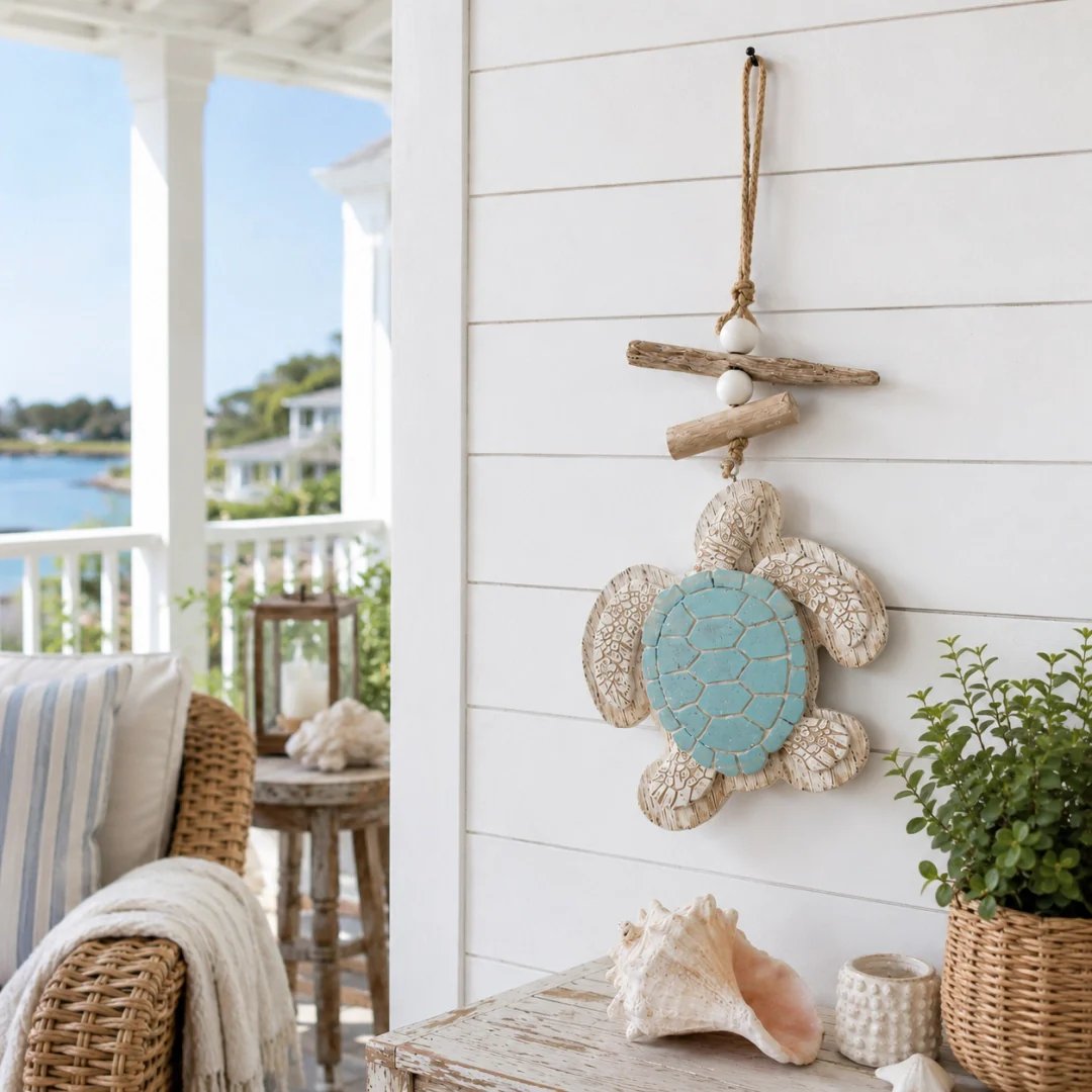 Lighted Coastal Sea Turtle Hanging Wall Decor