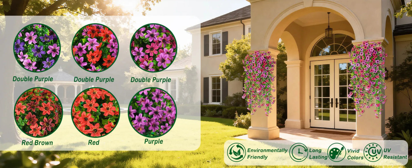 🌷 Outdoor Cascading Daisy & Eucalyptus Flowers – UV Resistant Faux Hanging Blooms✨