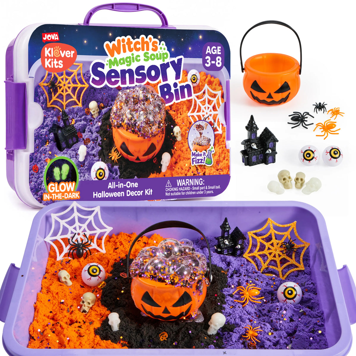 🦖 Kids Sensory Play Bin – Dinosaur, Space, Ocean & Halloween Activity Kit