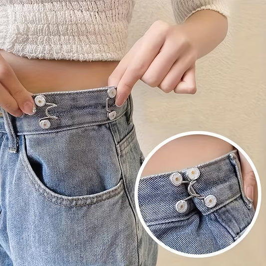 👖8 Pcs Adjustable Jean Waist Tightener | Women's Pants Fashion Metal Button Pin