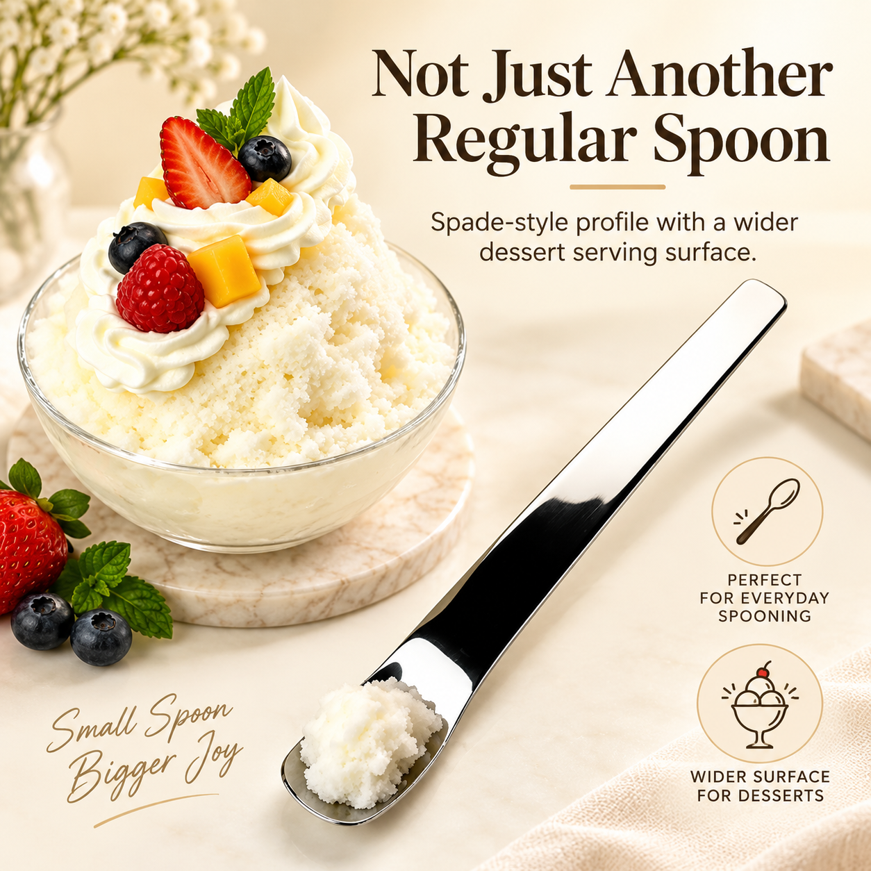 316L Stainless Steel Dessert Spade Spoon
