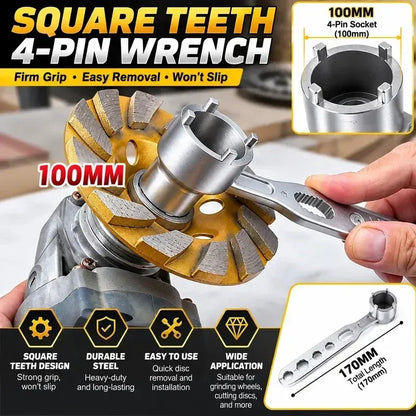 🔥LAST DAY 49% OFF - 🛠️🔧4‑Prong Multifunctional Angle Grinder Wrench