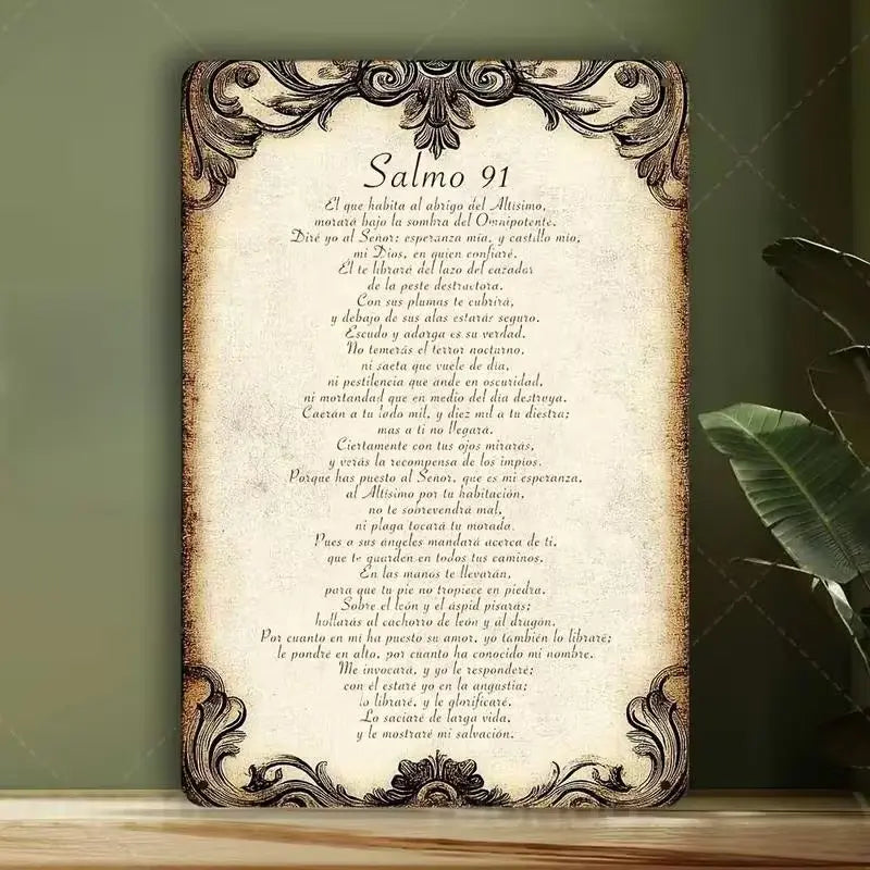 🙏 Psalm 91 Metal Wall Art | Christian Home Blessing Decor | Faith Inspired Scripture Sign