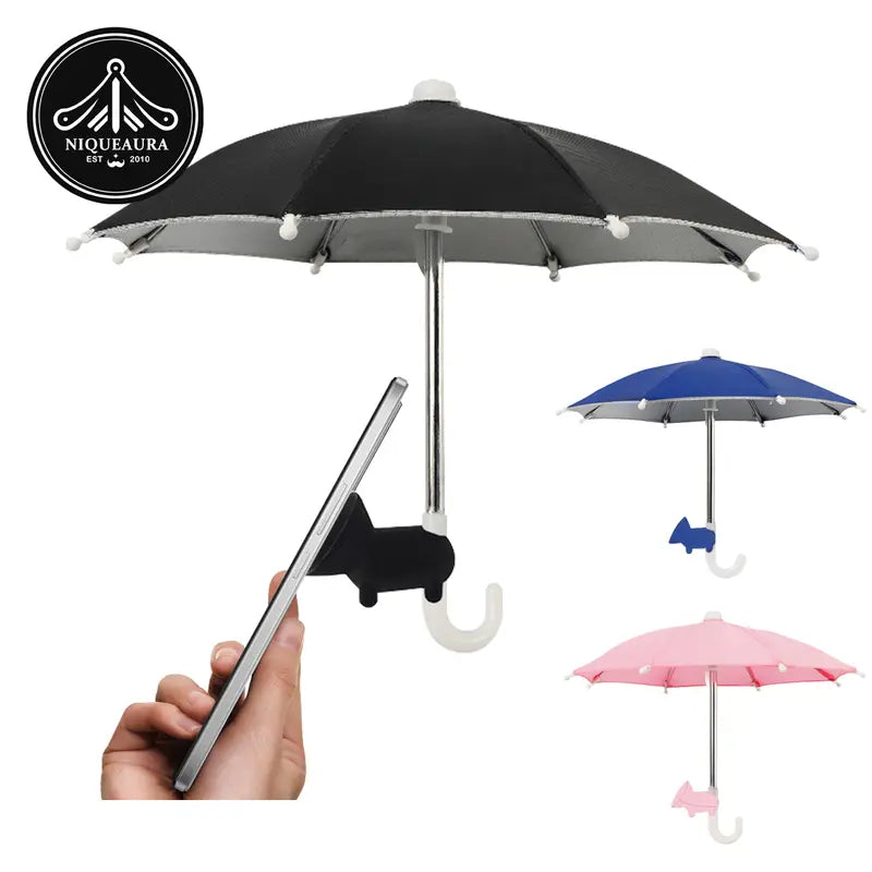 📱☂️Protection Phone Umbrella for Sun Universal Adjustable Piggy Suction Cup Phone Stand with Sun Shade Cover