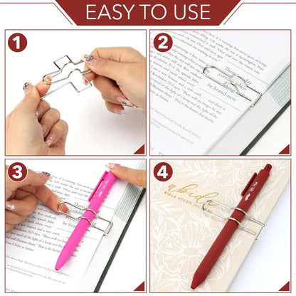 Metal Cross Pen Clips, 10 pcs