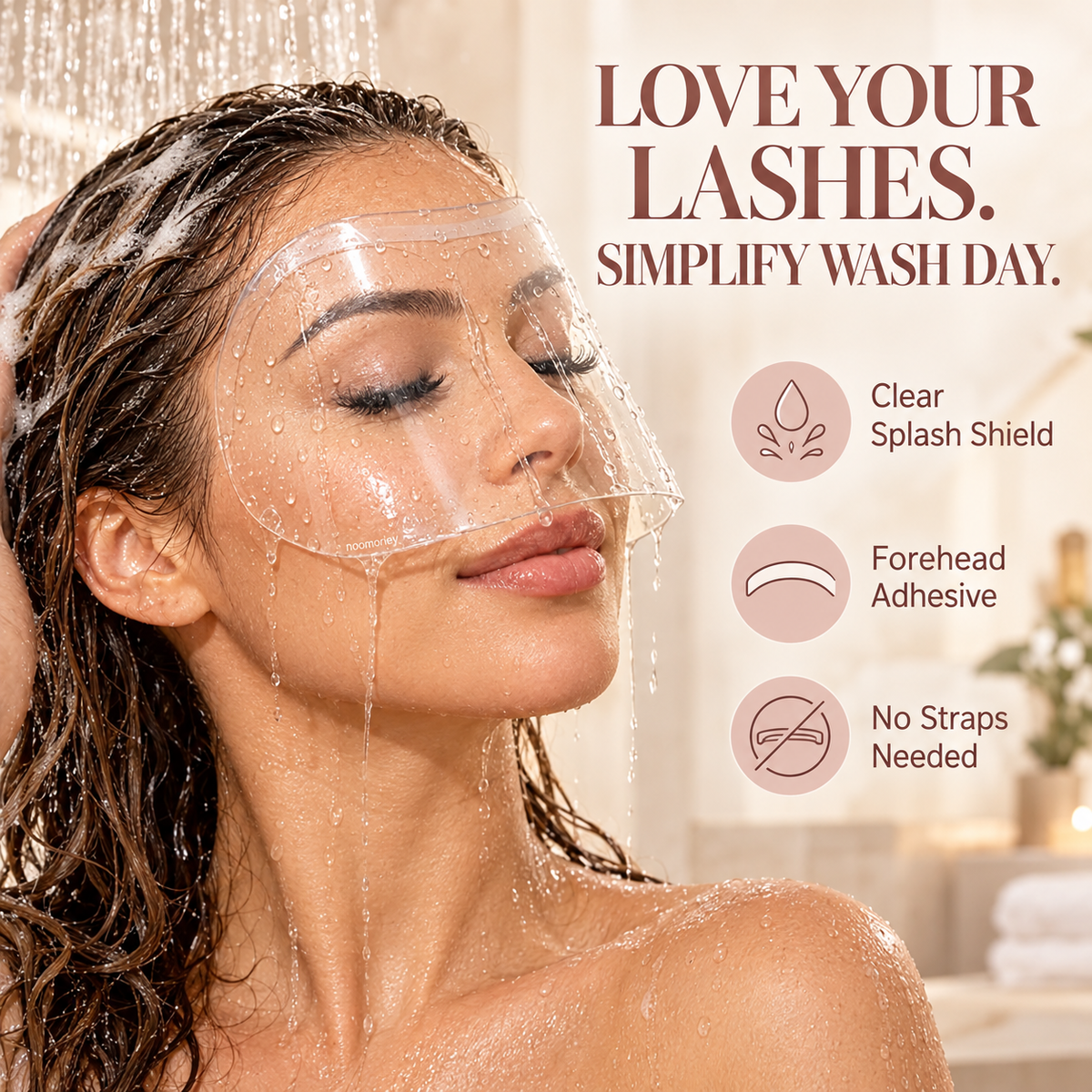 💧 Lash & Brow Shower Shield – Clear Adhesive Splash Guard for Easier Hair Washing