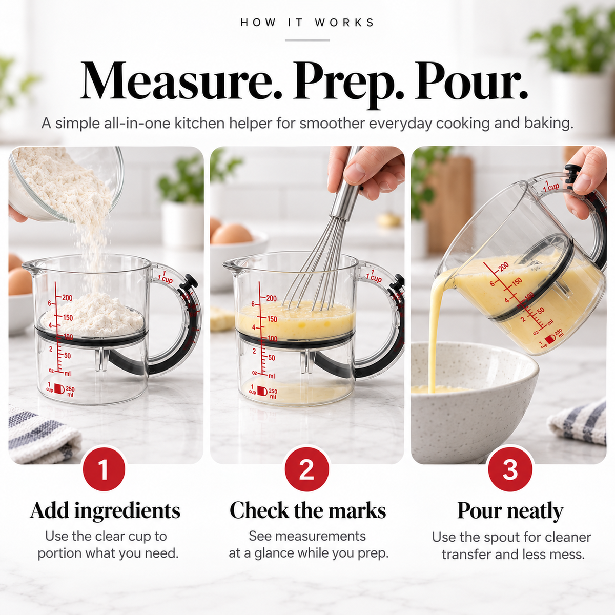 🥄 4-in-1 Adjustable Measuring Cup – One Cup for Every Recipe