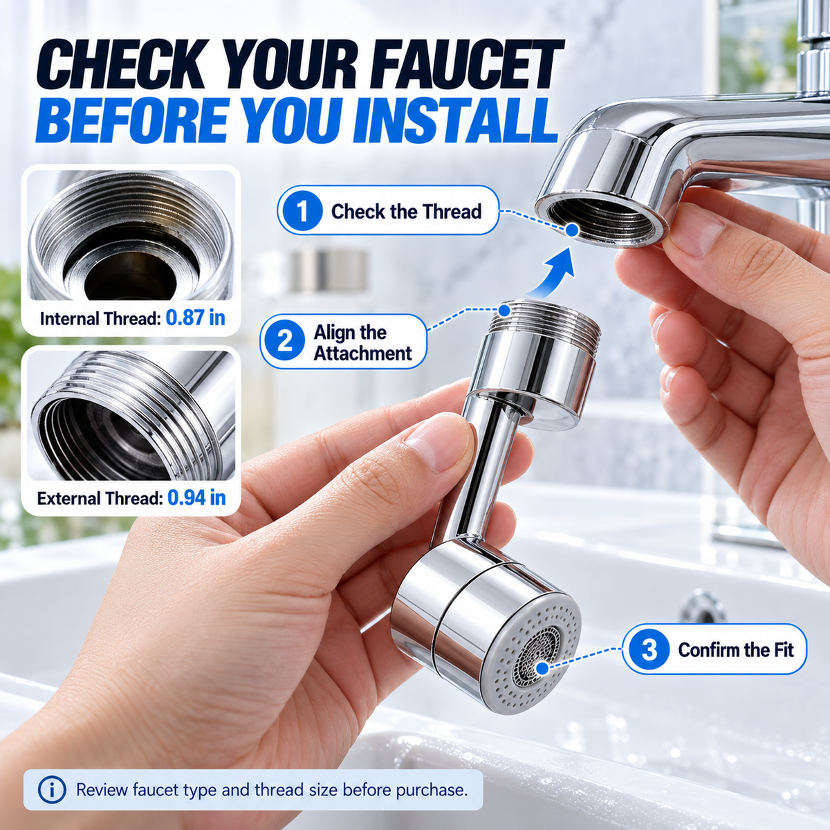 💦🔄 FlexiFlow – 1440° Rotatable Faucet Extender with Dual Spray Modes