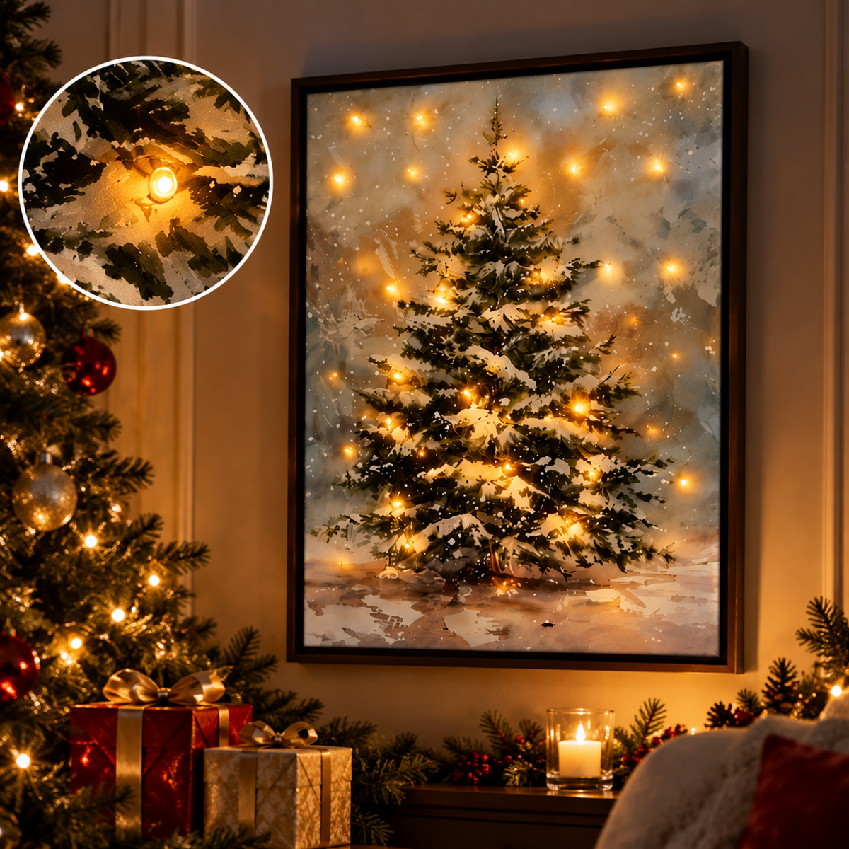 🎄 LED Christmas Tree Wall Art – Cozy Light Up Holiday Decoration For Home