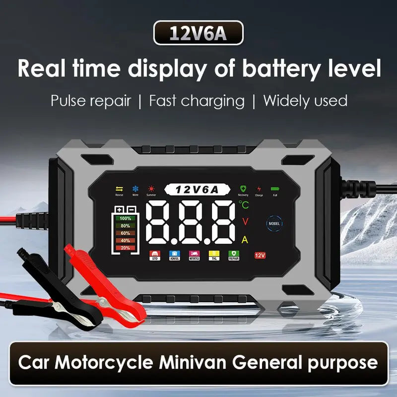 12V6A Plug-in Intelligent Lead Acid Battery Charger & Maintainer