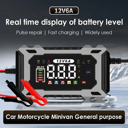12V6A Plug-in Intelligent Lead Acid Battery Charger & Maintainer