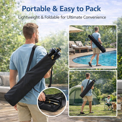 🌡 Portable Misting System: Drop your patio temperature by 20°F instantly without using a single watt of electricity. 🌬️