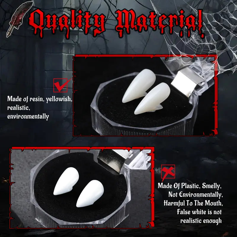 Creepy Reusable Vampire Fangs Denture Set