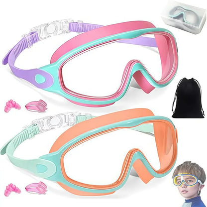 MARISUN Kids Swim Goggles 2-Pack | Ages 3-15 | Anti-Fog UV Protection | HD Clear Vision